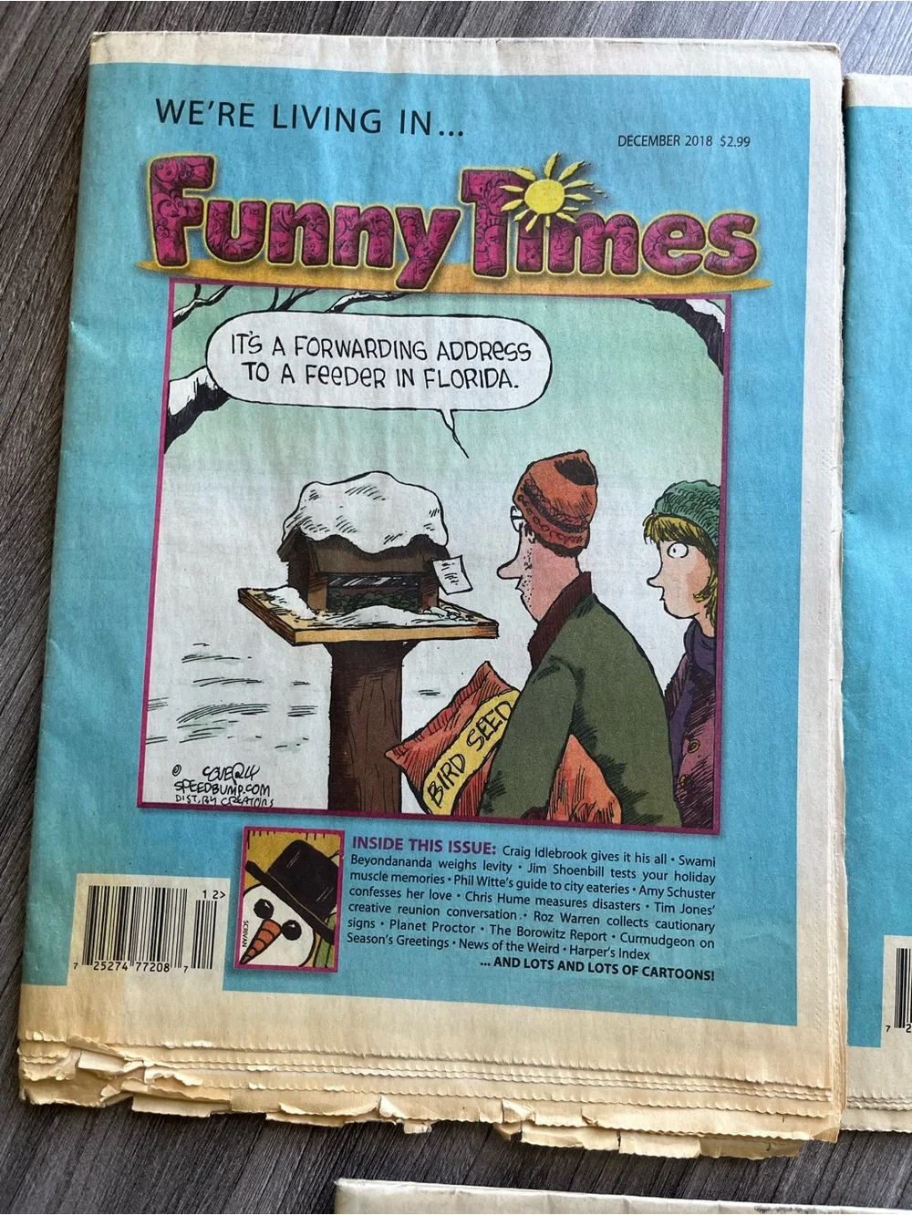 Lot of 3 - Funny Times Newspapers- Comics- Oct, Dec 2018 Jan 2019